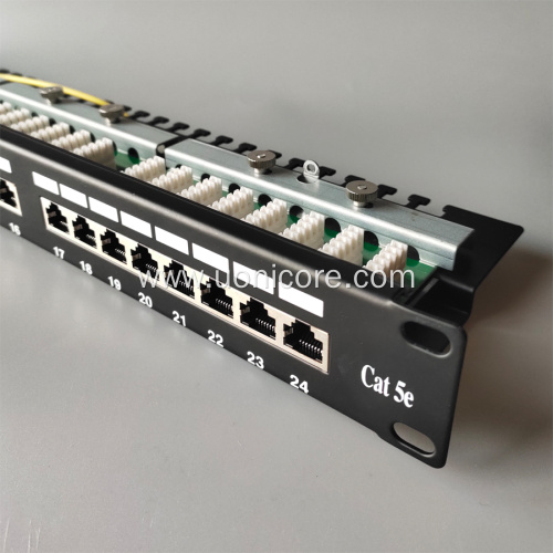 19" 1U CAT5E STP 24 Ports patch panel